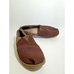 Skechers Bobs Women’s Leather/Fabric Slip On Flats Shoes 8.5 Brown Herringbone